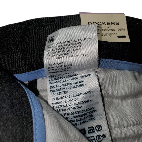 NWT Dockers Signature Khaki Pants Men's 32x34 Classic Fit Gray Flat-Front - Picture 6 of 6